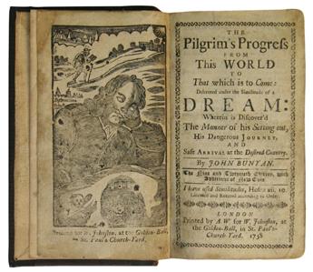 BUNYAN, JOHN. The Pilgrims Progress.  1758-58-57.  Lacks the final ad leaf.